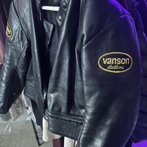 Vanson Black Leather Jacket for Women